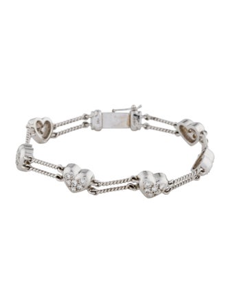 Bracelet 14K 1.08ctw Diamond Heart Station Bracelet
