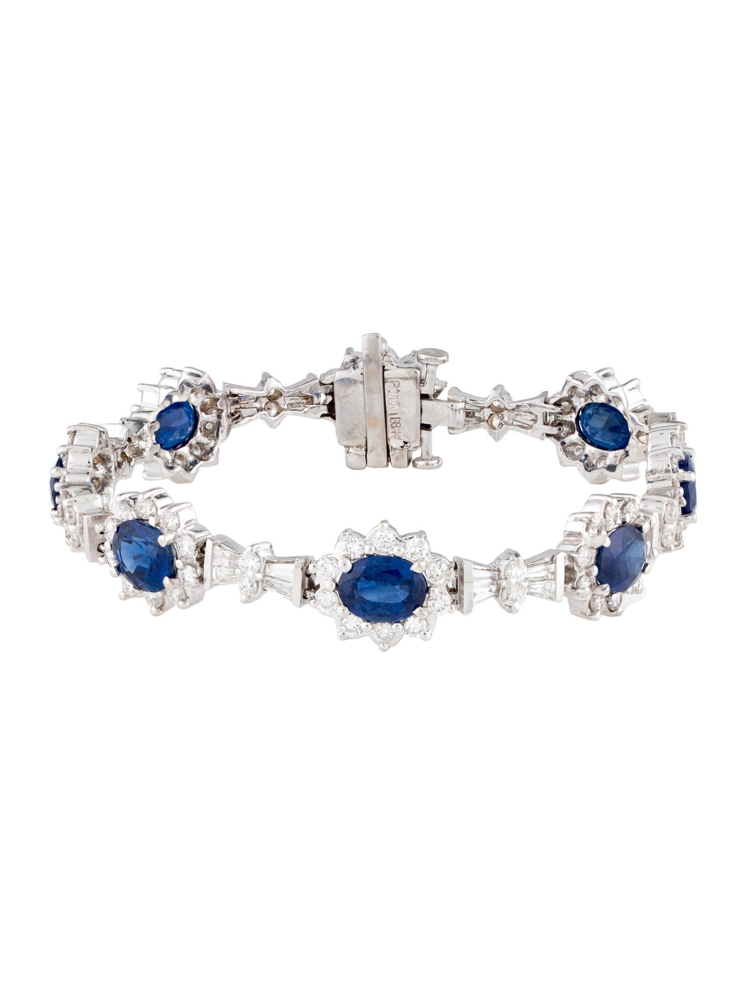 Bracelet 18K 12.75ctw Sapphire & Diamond Link Bracelet