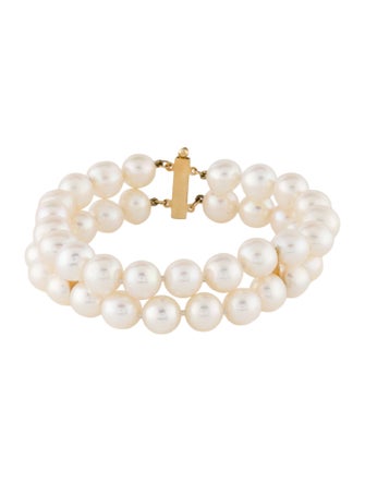 Bracelet 14K Pearl Double Strand Beaded Bracelet