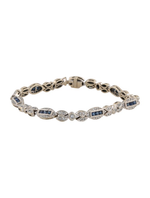 Bracelet 18K Diamond & Sapphire Line Bracelet