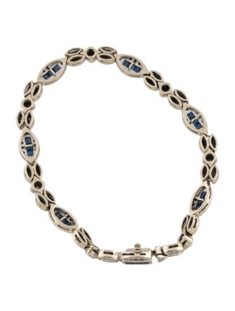 Bracelet 18K Diamond & Sapphire Line Bracelet