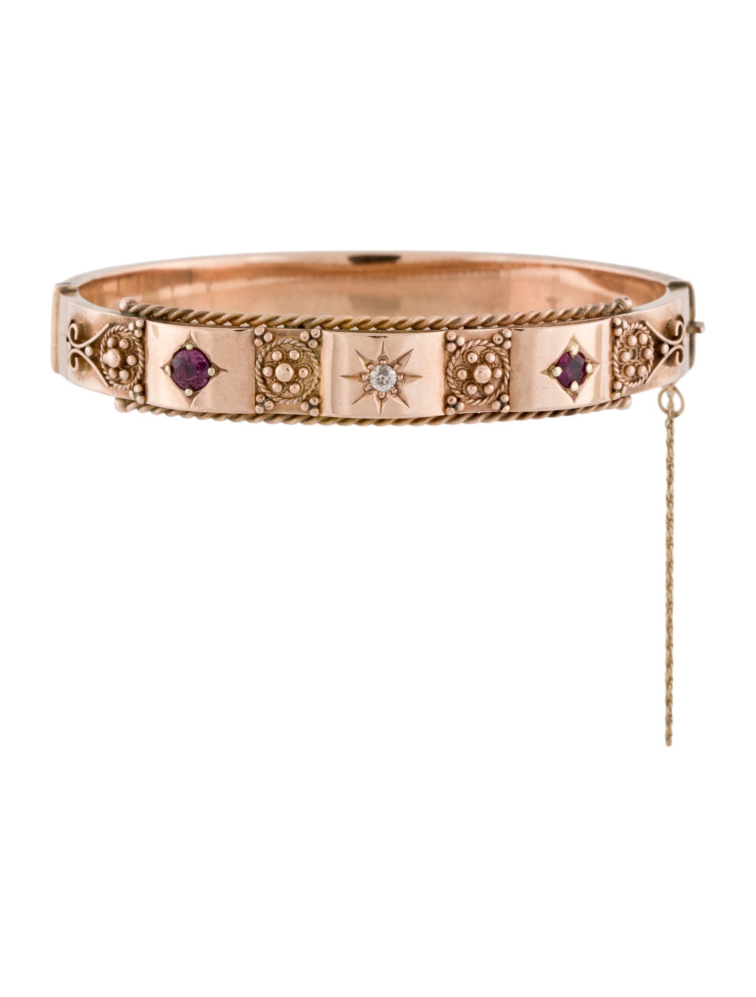 Bracelet Antique Ruby & Diamond Bangle