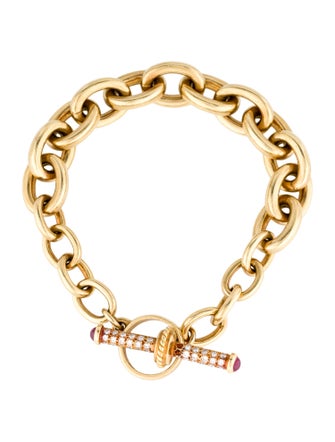 Bracelet 1.08ctw Diamond & Ruby Toggle Link Bracelet