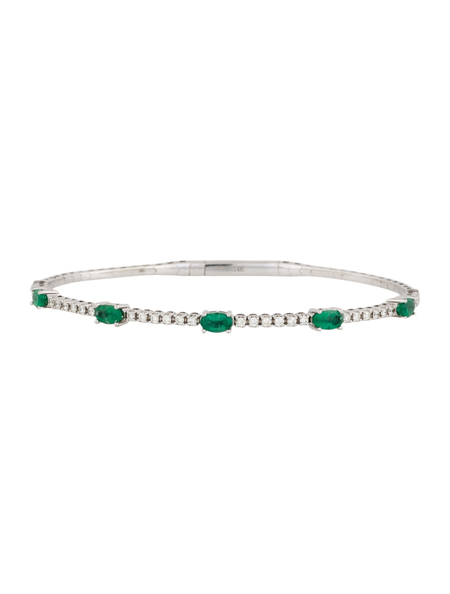 Bracelet 14K Emerald & Diamond Flex Bangle