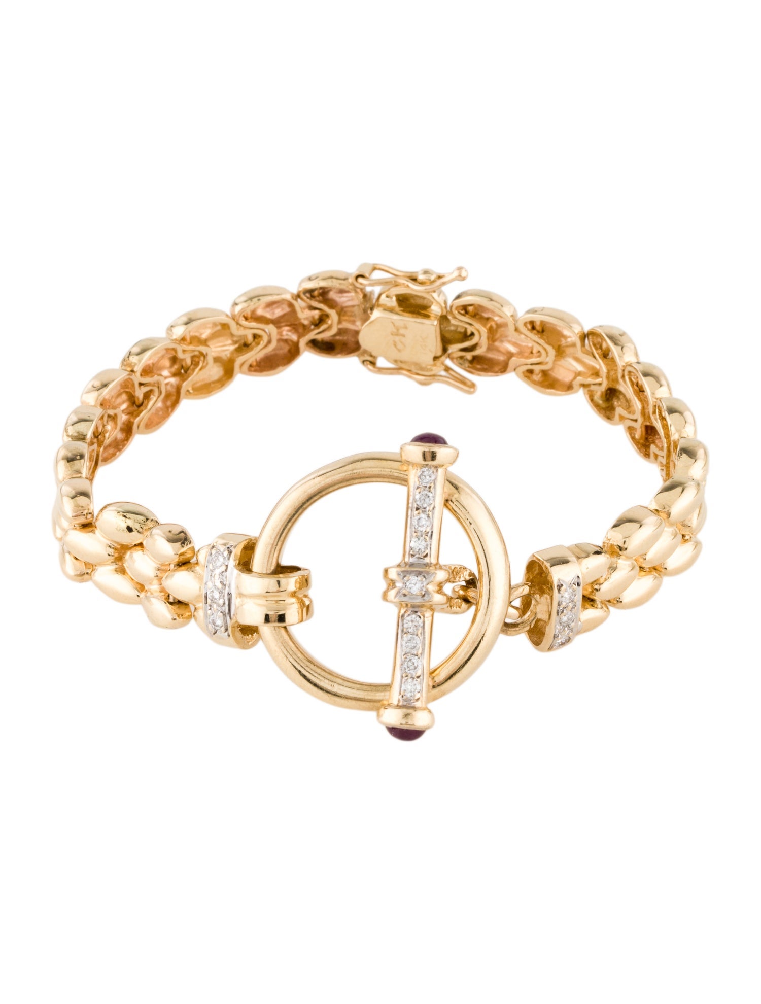Bracelet 14K Ruby & Diamond Station