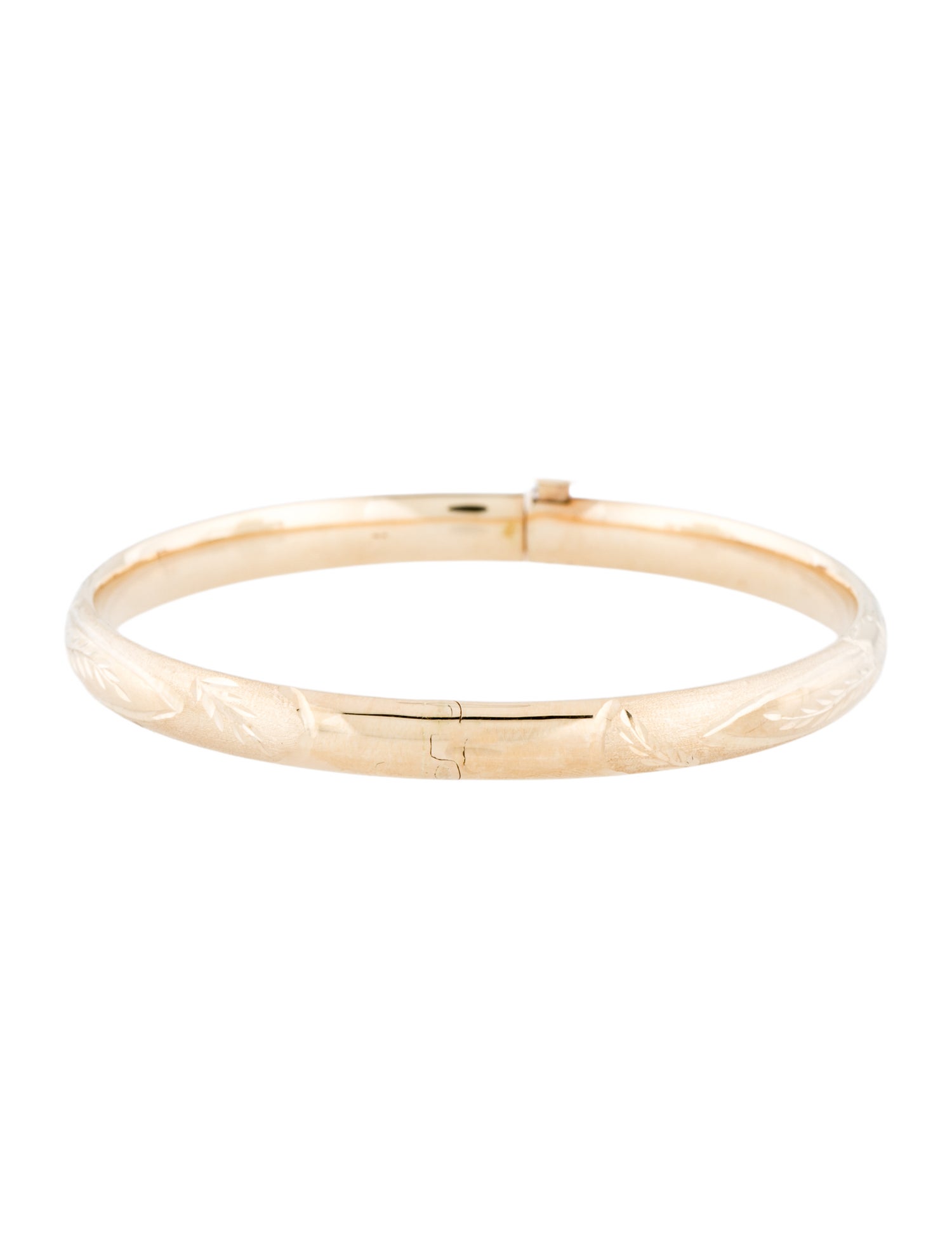 Bracelet 14K Engraved Baby Bracelet - 14K Yellow Gold Bangle, Bracelets ...