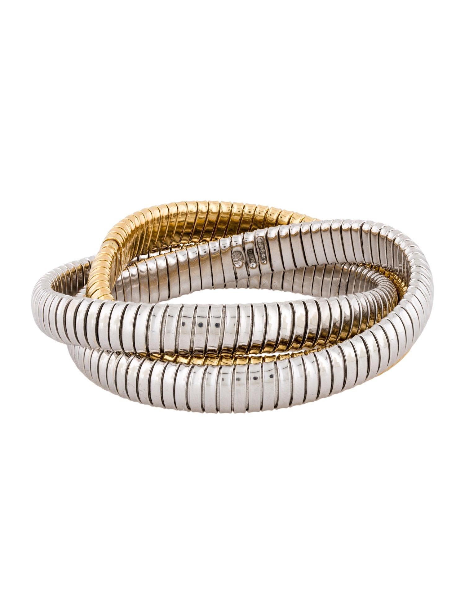 Bracelet 18K Two-Tone Tubogas Rolling Bangle