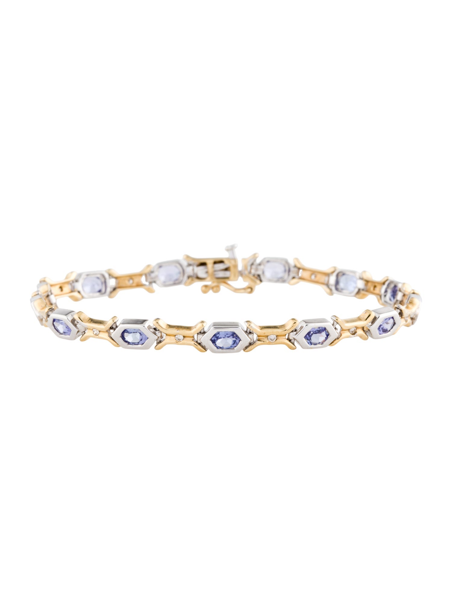 Bracelet 14K Tanzanite & Diamond Link