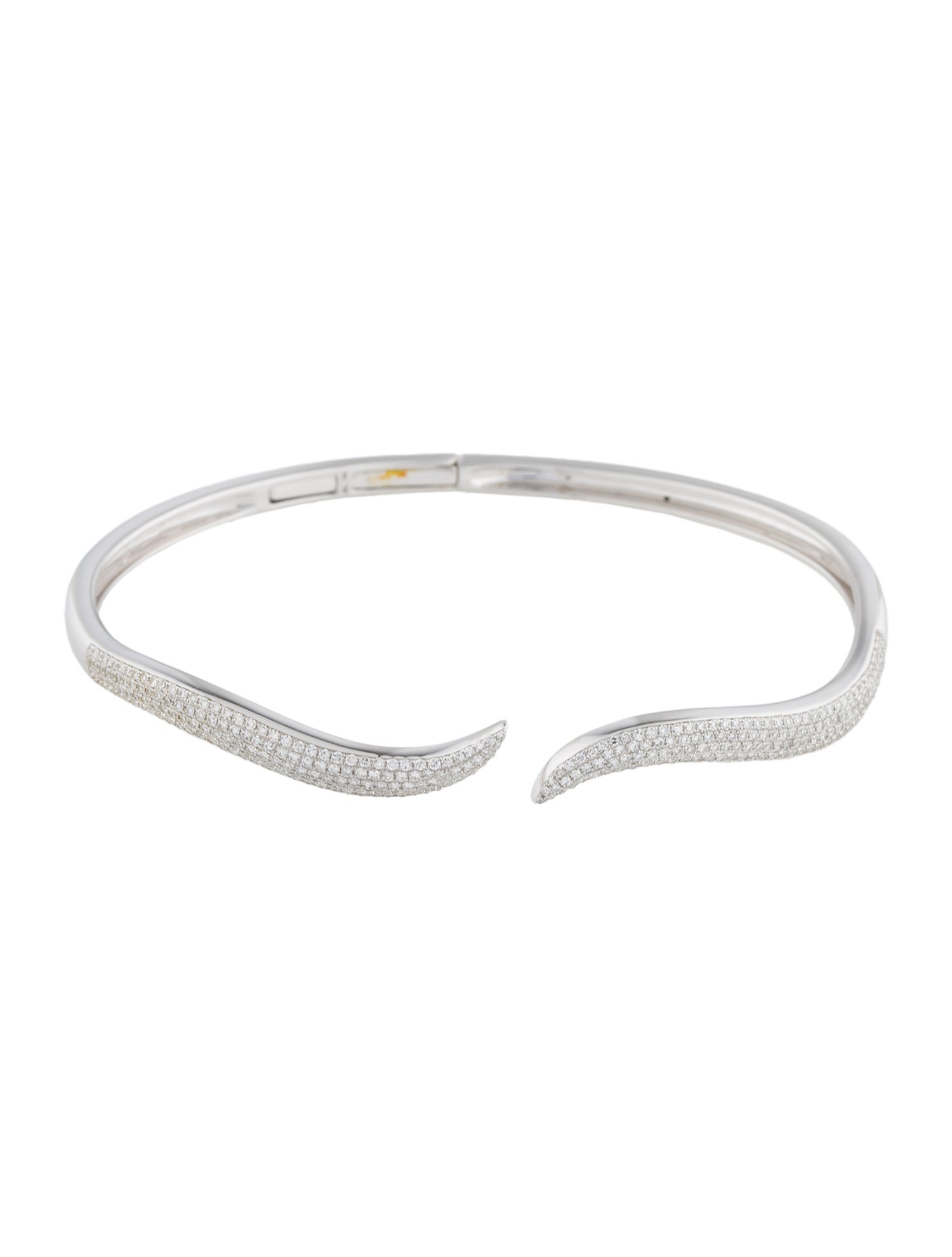 Shy Creation 14K Diamond Wave Cuff Bracelet