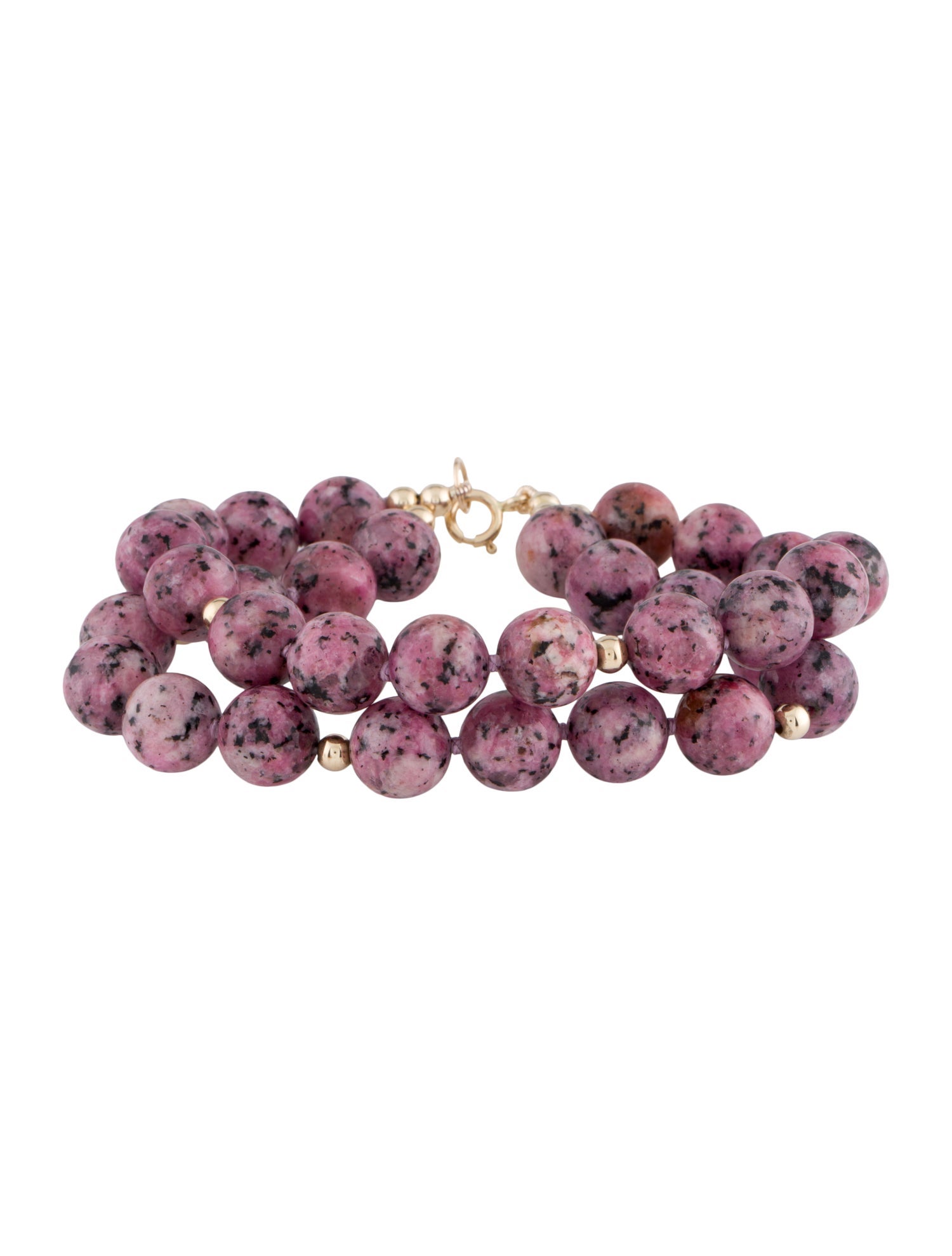 Bracelet 14K Rhodonite Double Strand Bead Bracelet