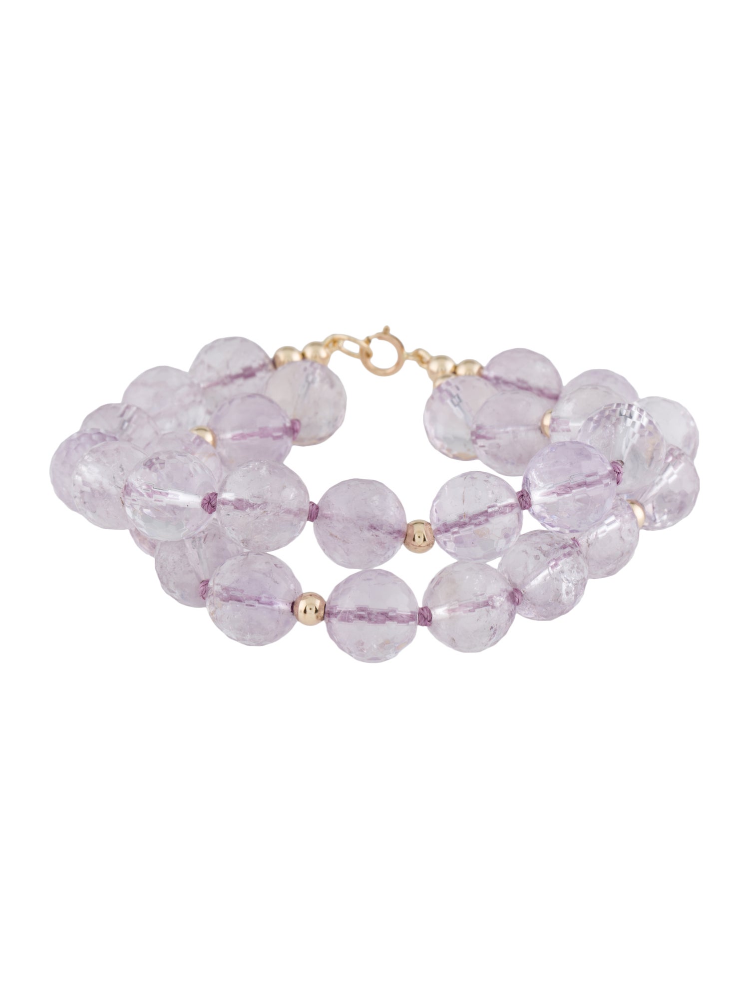 Bracelet 14K Amethyst Double Strand Bead Bracelet
