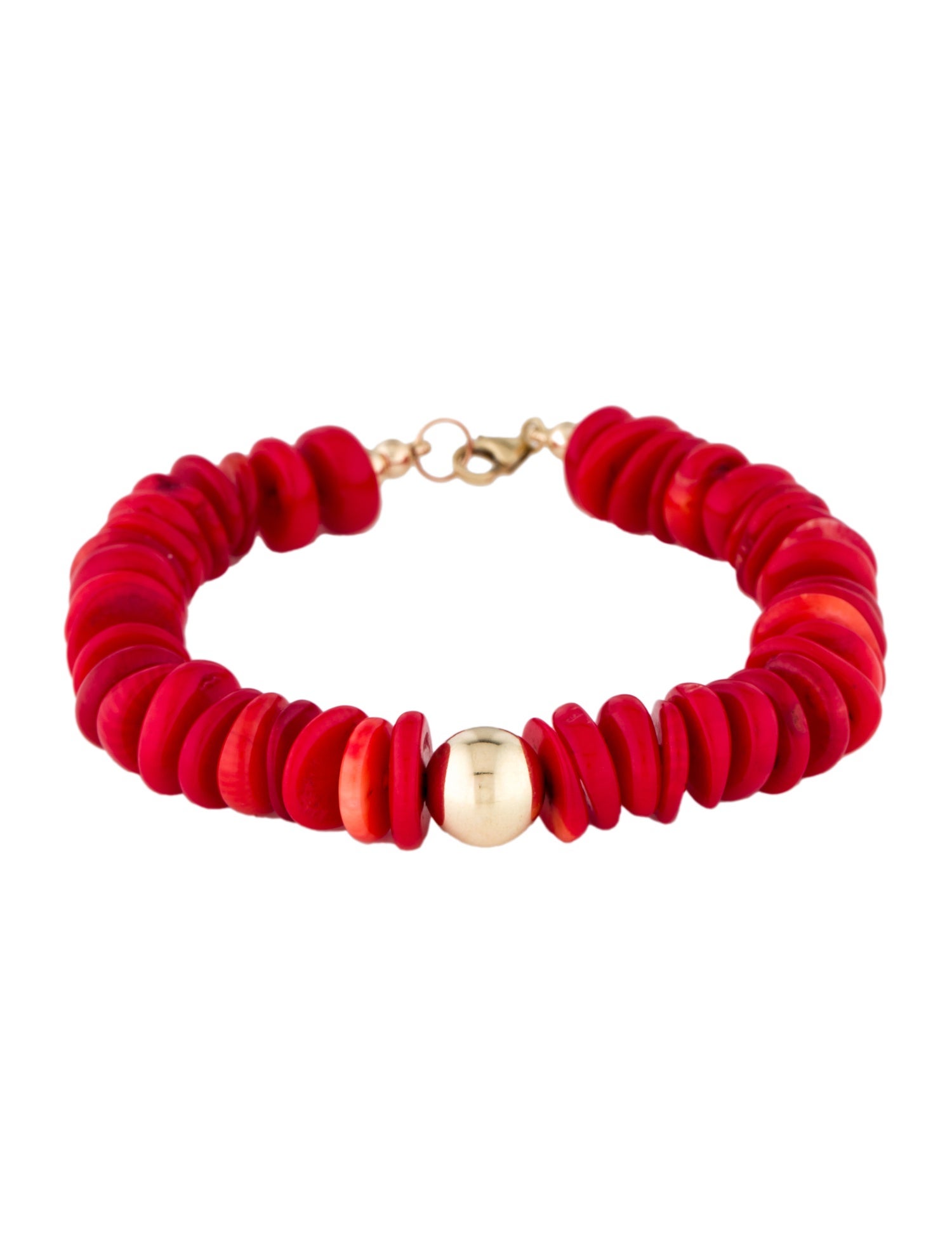 Bracelet 14K Dyed Coral Bead Bracelet