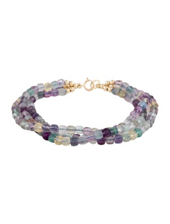 Bracelet 14K Fluorite Bead Multistrand Bracelet
