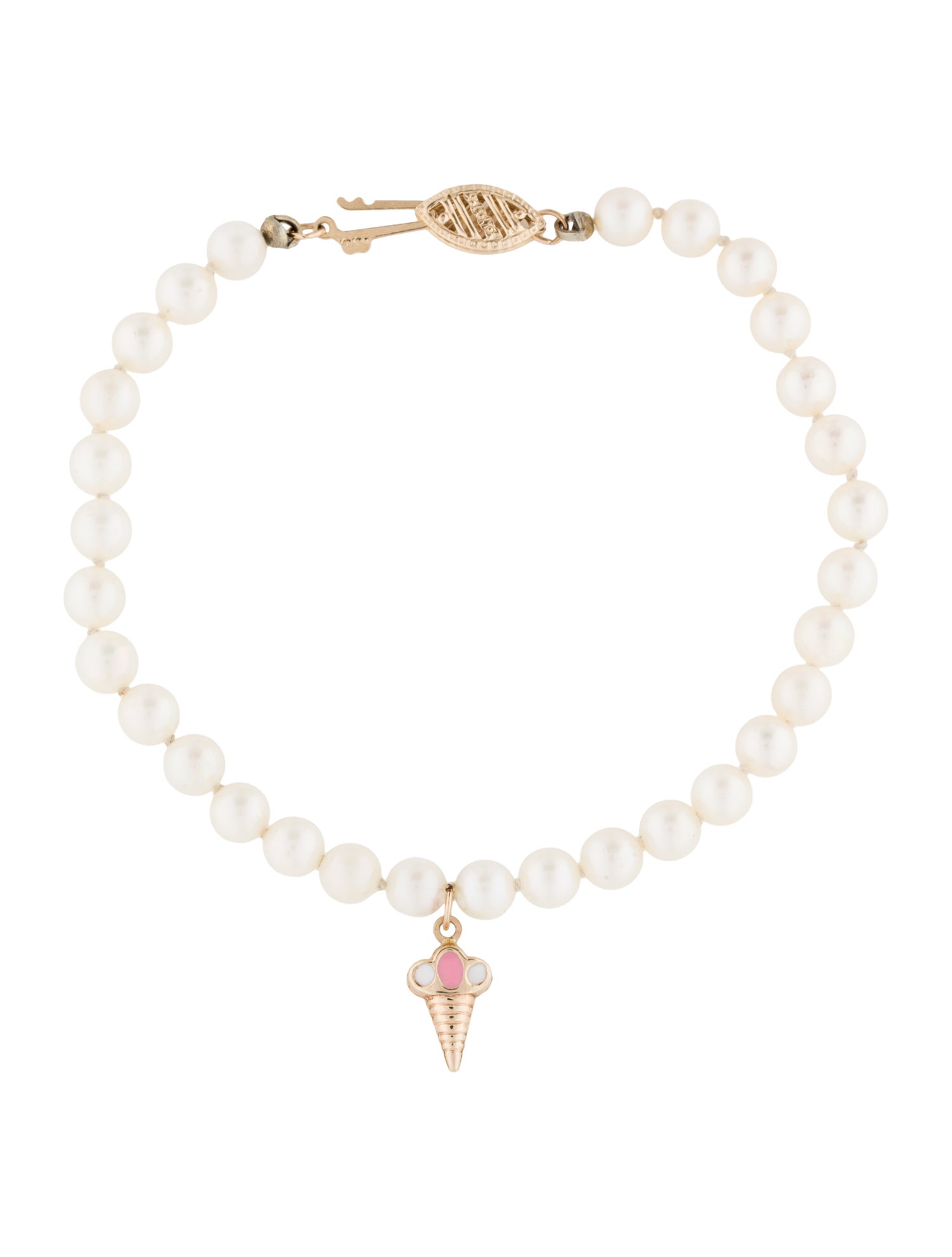 Bracelet 14K Pearl Ice Cream Charm Bracelet