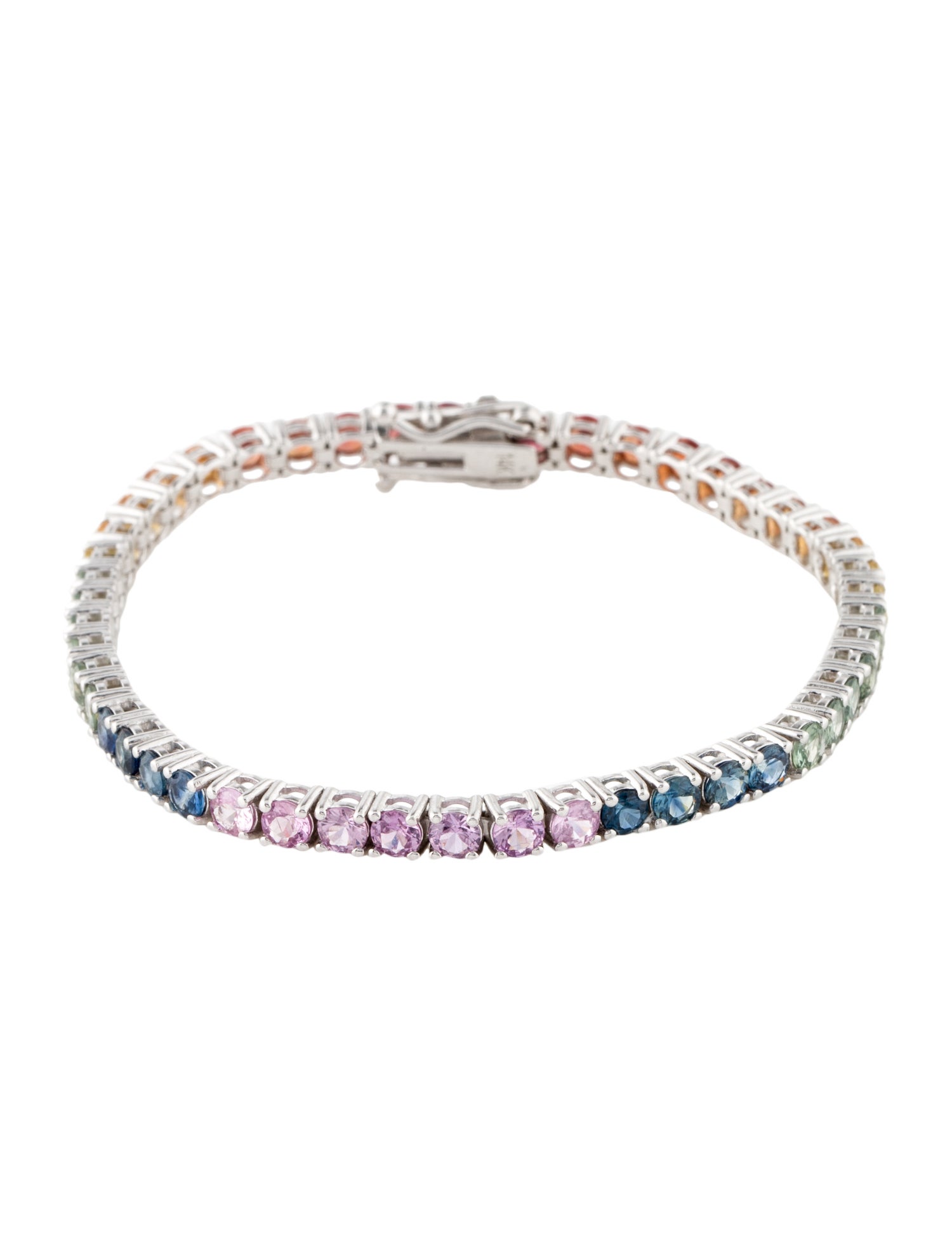 Bracelet 14K 8.01ctw Sapphire Rainbow Link