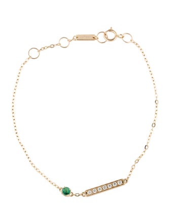 Bracelet 14K Emerald & Diamond Link Bracelet