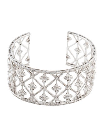 Bracelet 18K 3.40ctw Diamond Lattice Cuff