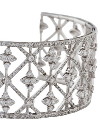 Bracelet 18K 3.40ctw Diamond Lattice Cuff