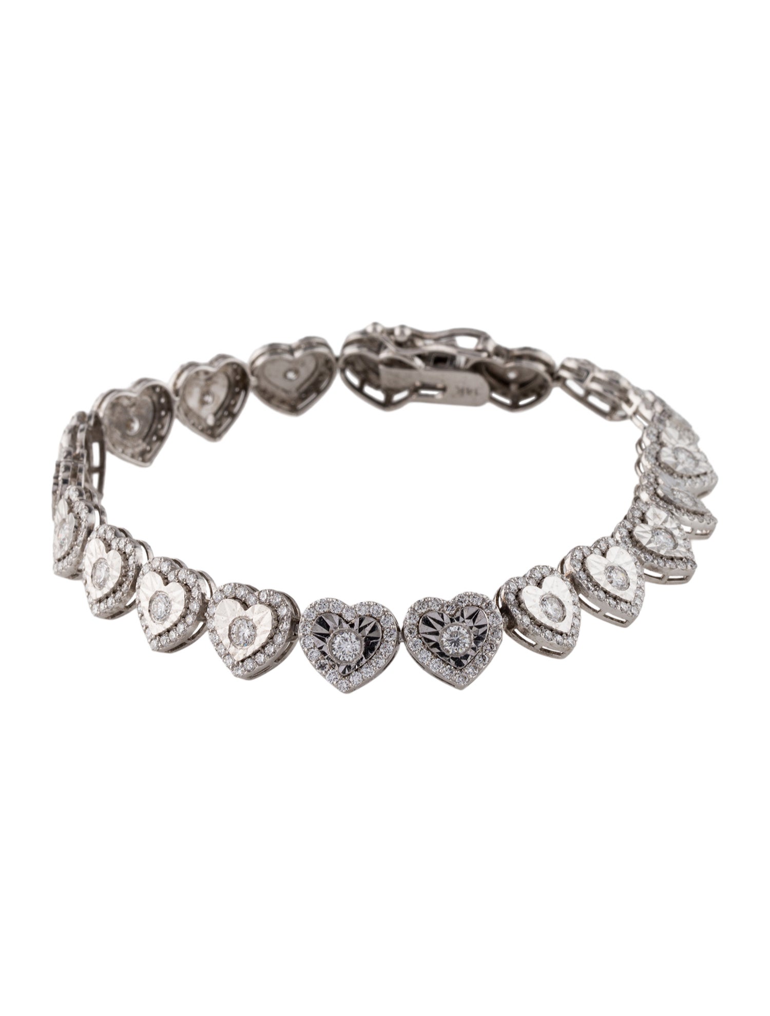 Bracelet 14K 4.18ctw Lab-Grown Diamond Heart Link Bracelet