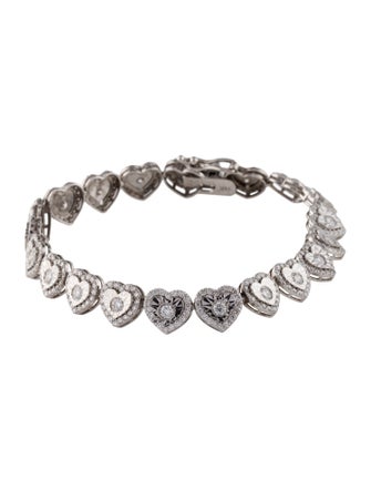 Bracelet 14K 4.18ctw Lab-Grown Diamond Heart Link Bracelet