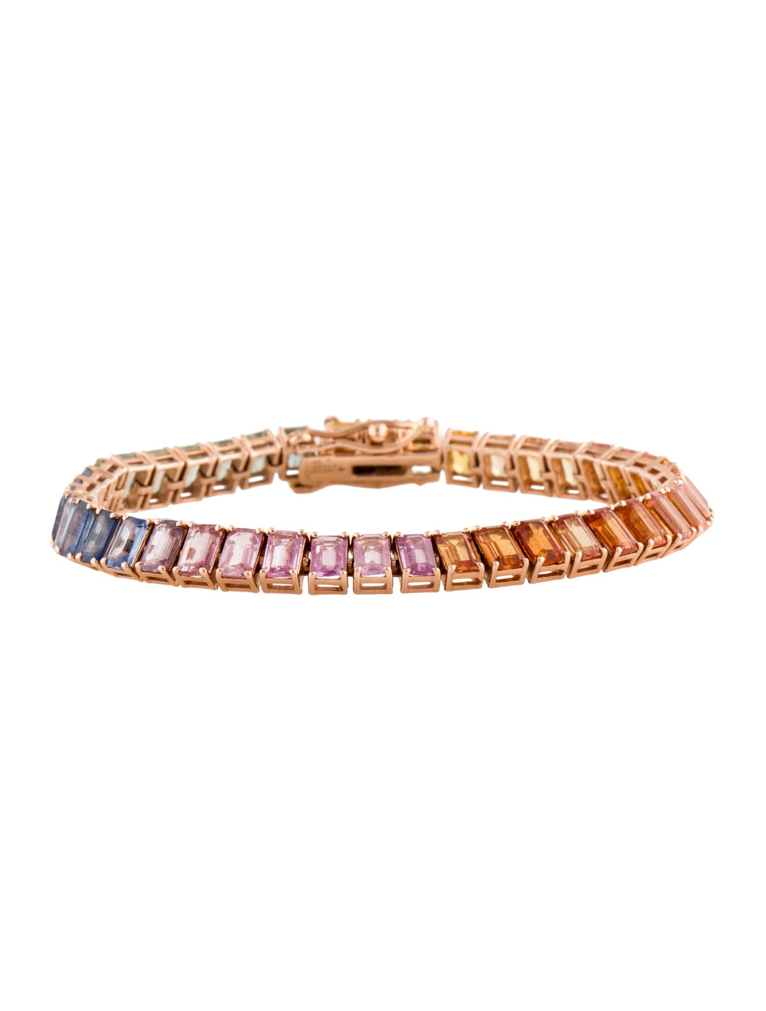 Bracelet 14K 13.65ctw Sapphire Tennis Link Bracelet