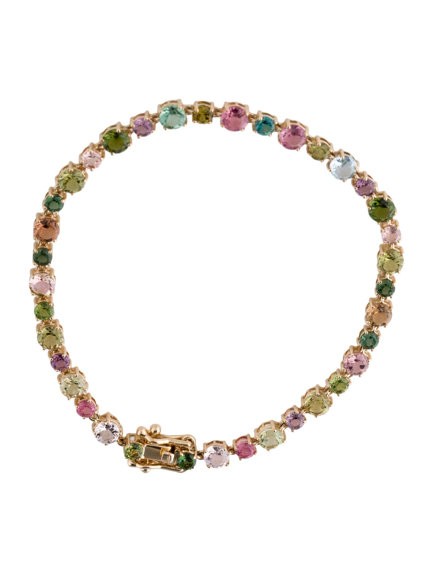 Bracelet 14K Tourmaline & Topaz Link Bracelet