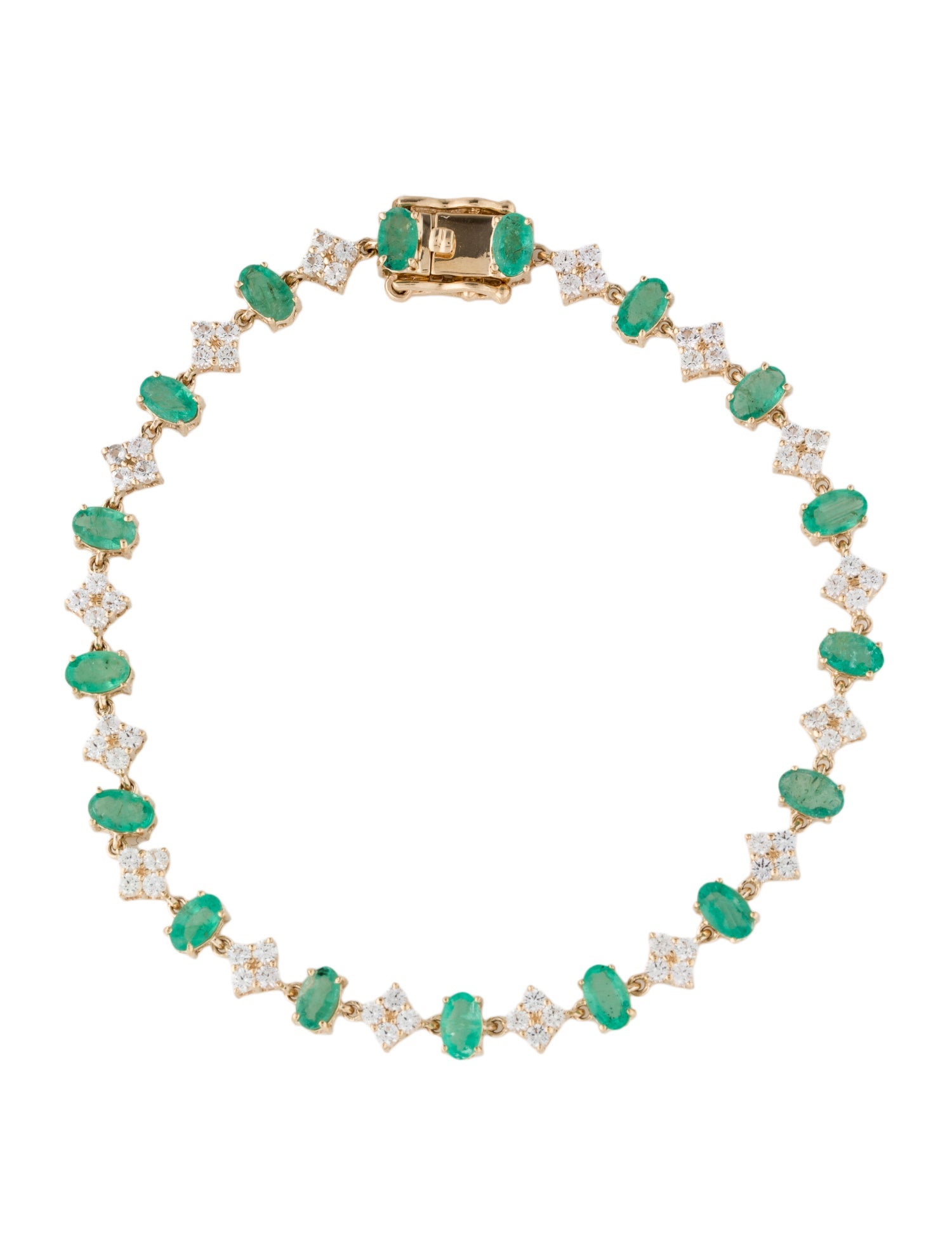 Bracelet 14K Emerald & Sapphire Link Bracelet