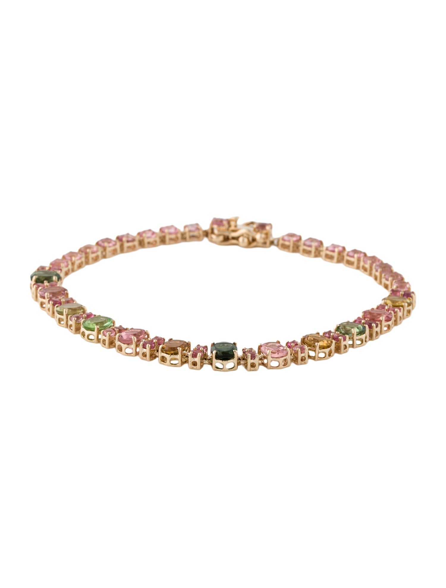 Bracelet 14K 6.97ctw Tourmaline Link Bracelet
