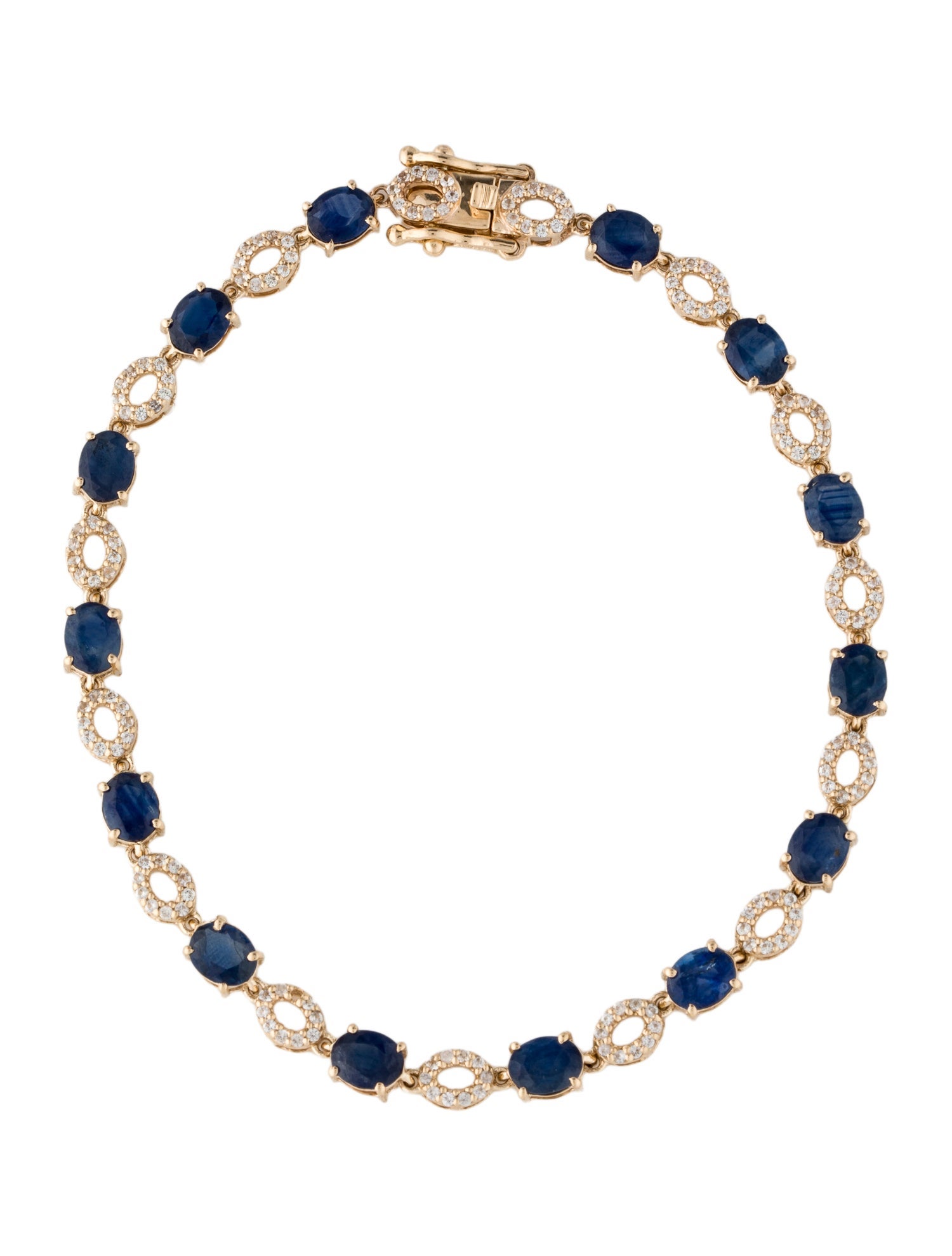 Bracelet 14K 5.64ctw Multi-Color Sapphire Link Bracelet