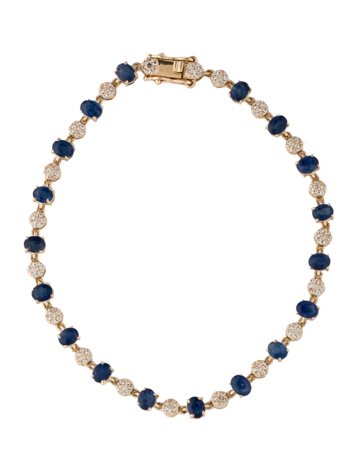 Bracelet 14K 3.42ctw Sapphire Link Bracelet