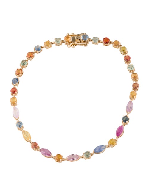 Bracelet 14K 3.58ctw Sapphire Multi-Color Link Bracelet