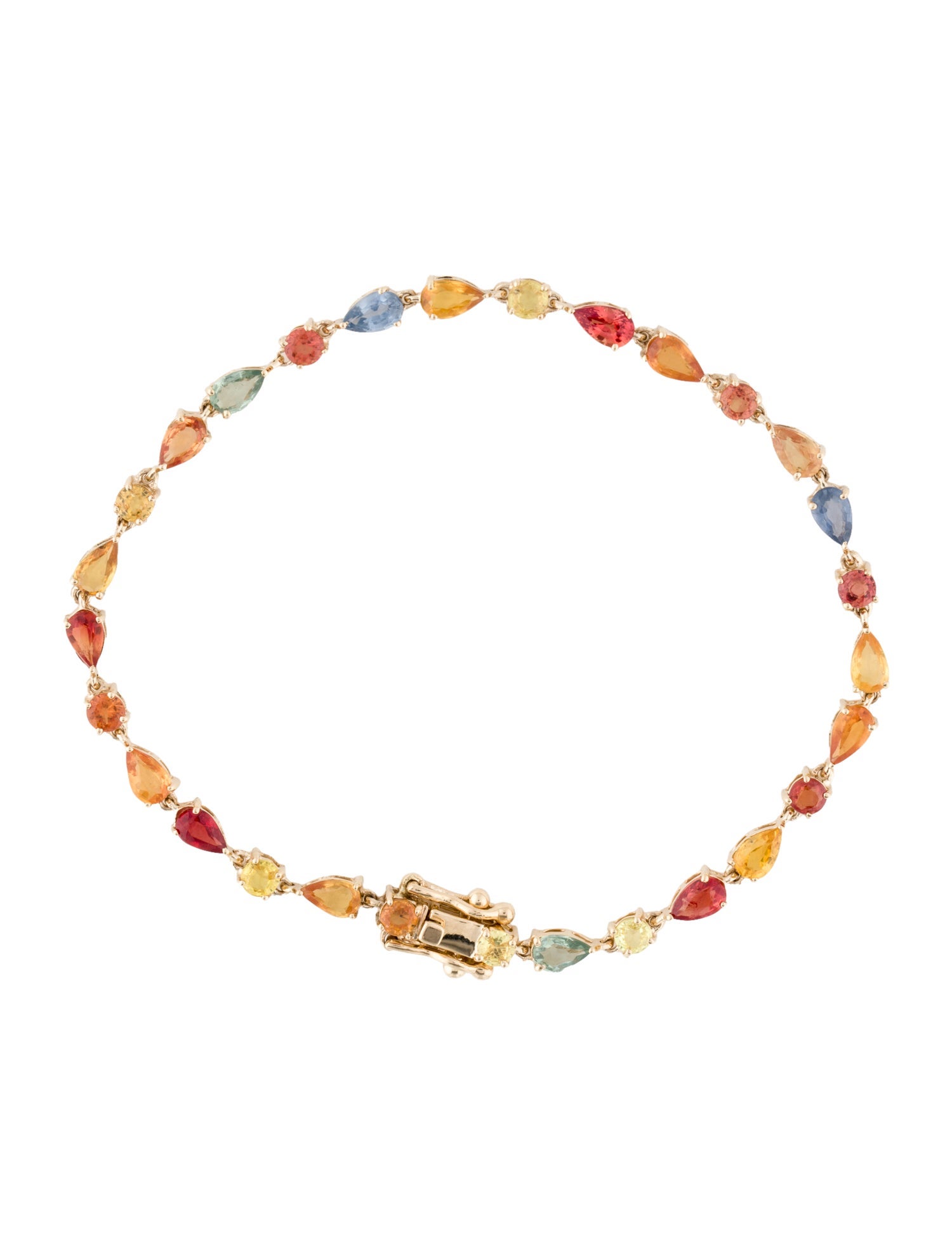 Bracelet 14K 5.92ctw Sapphire Link Bracelet