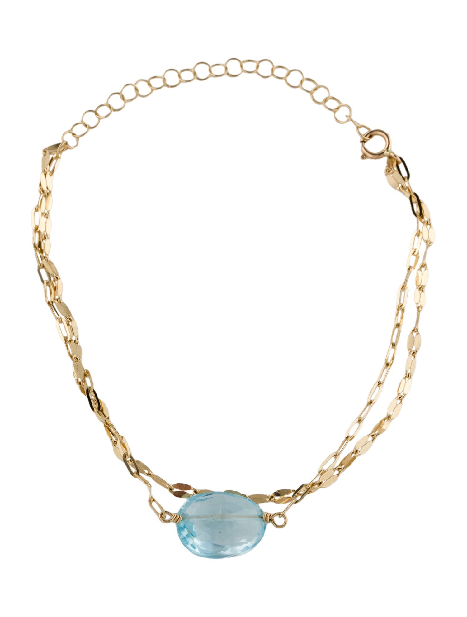 Bracelet 14K Topaz Double Chain Bracelet