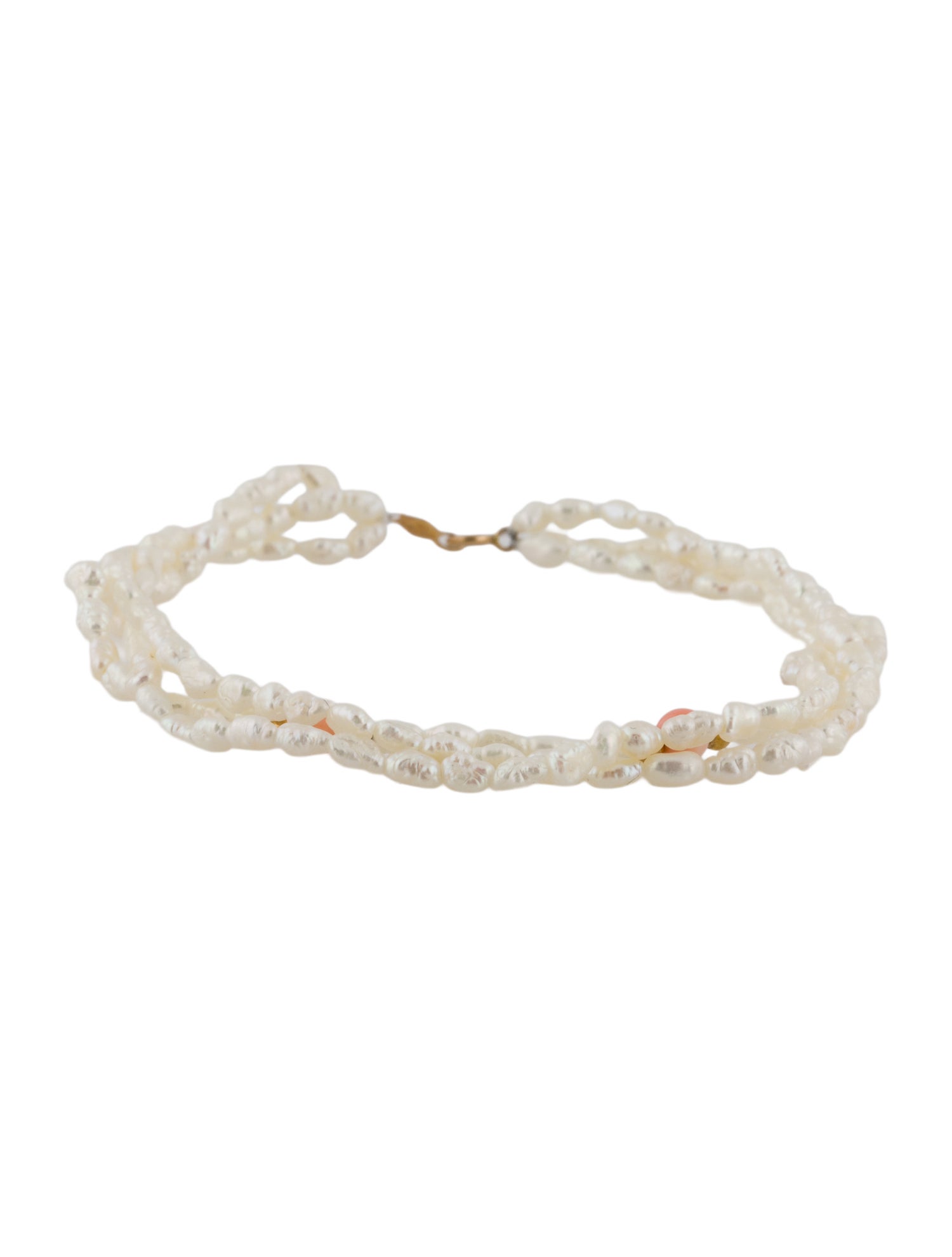 Bracelet 14K Pearl & Coral Multistrand Bead