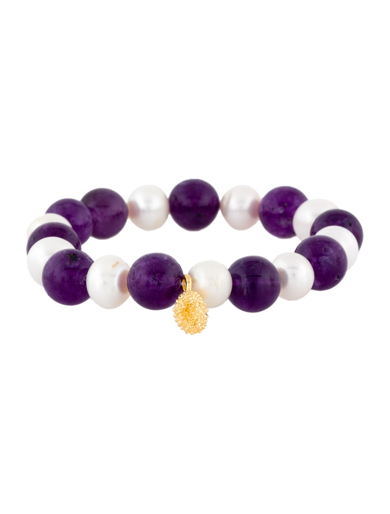 Bracelet 24K Pearl & Dyed Quartzite Bead Slip-On