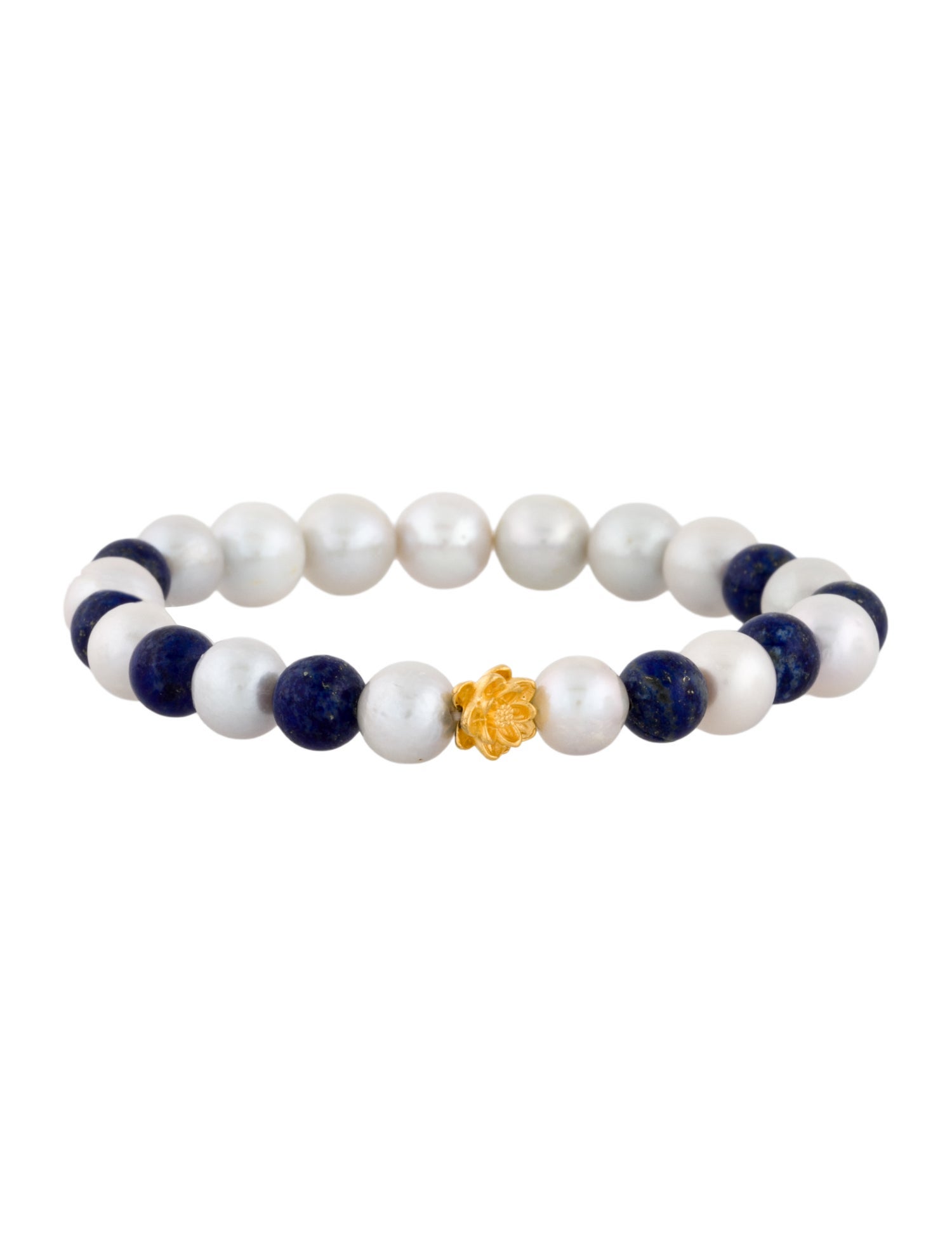 Bracelet 24K Pearl & Lapis Lazuli Bead