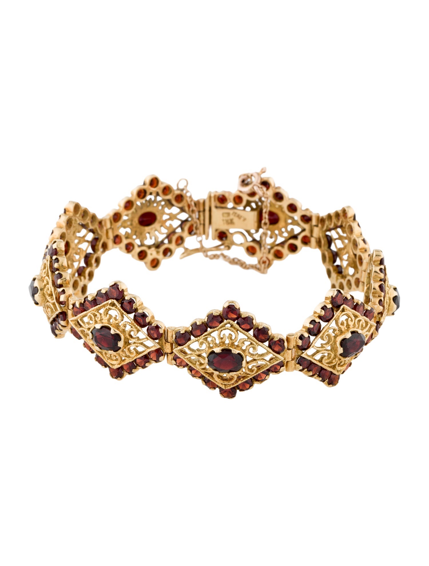 Bracelet 18K Garnet Link Bracelet