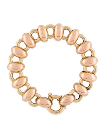 Bracelet 14K Two-Tone Puffy Link Bracelet