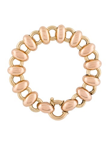 Bracelet Link 14K Two-Tone Puffy