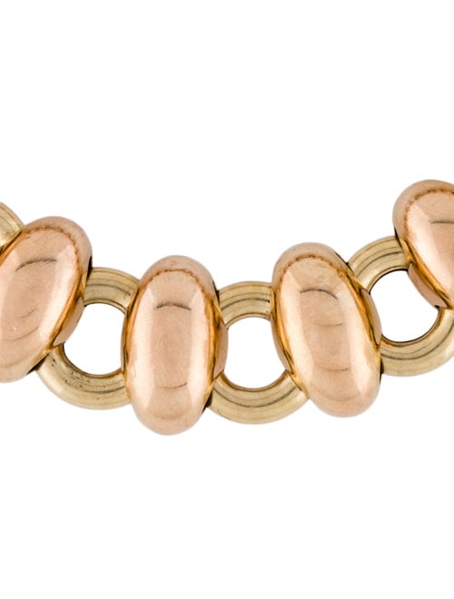 Bracelet 14K Two-Tone Puffy Link Bracelet