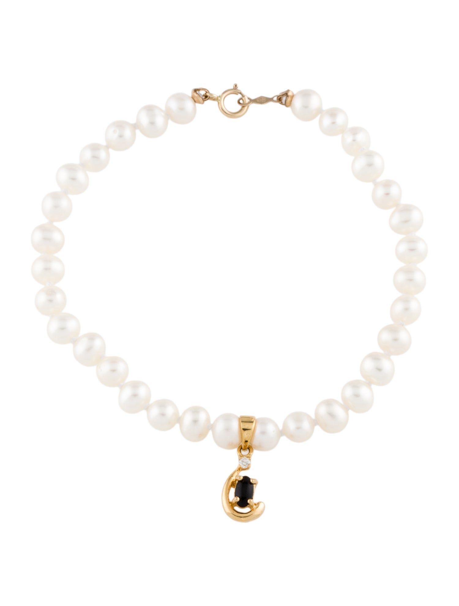 Bracelet 14K Pearl, Coral & Diamond Charm Bracelet