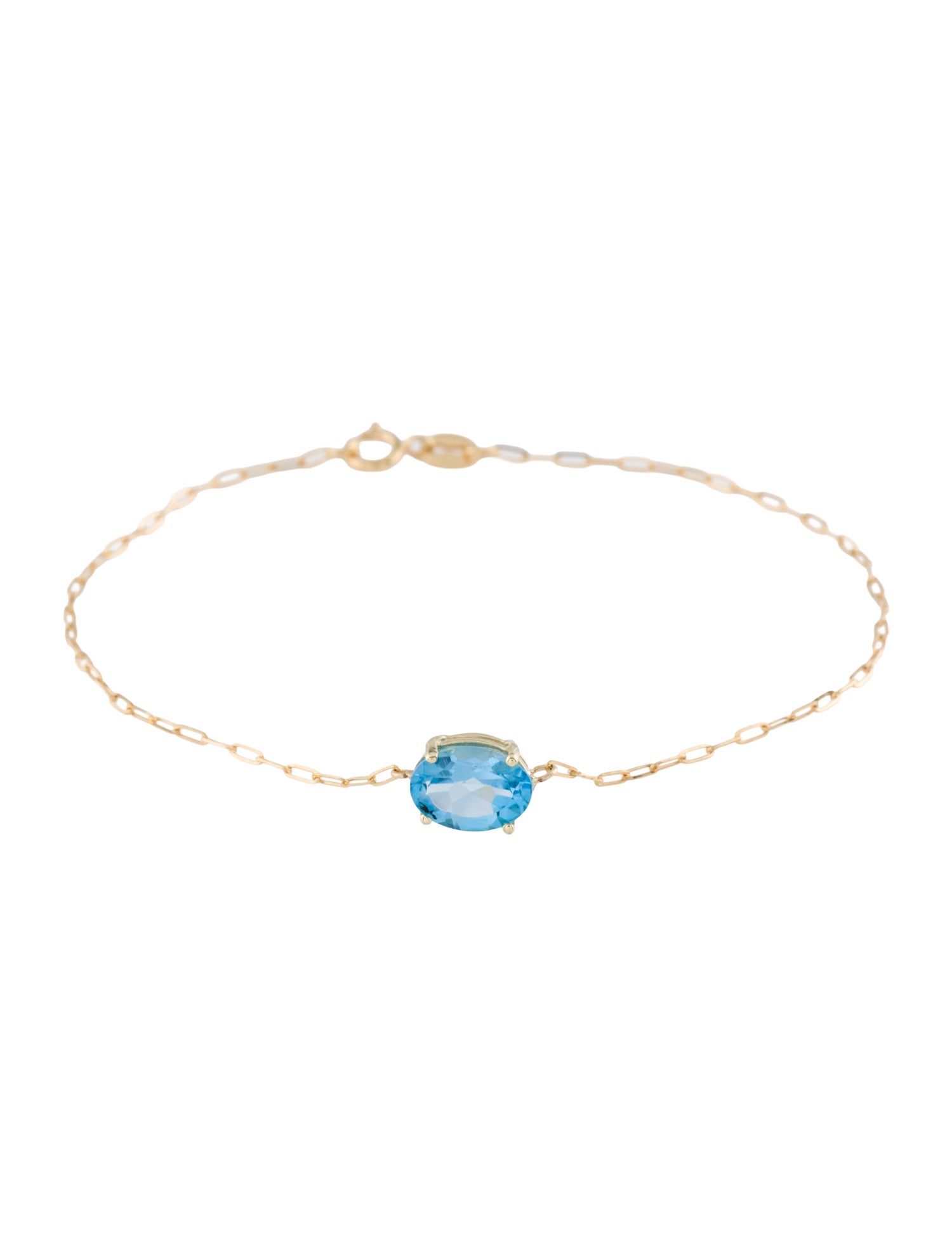 Bracelet 14K 1.23ct Topaz Single Station Bracelet