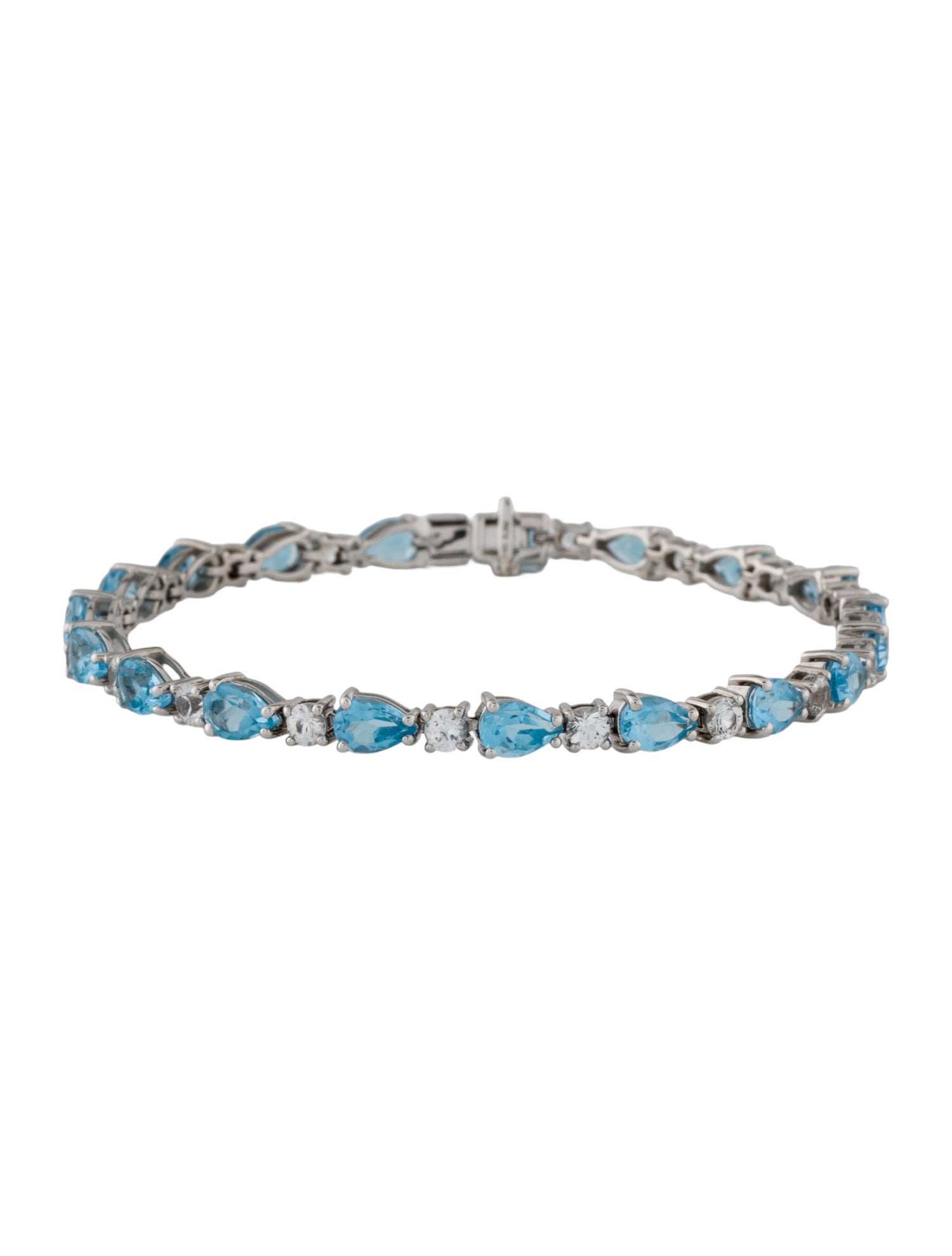 Bracelet 14K 7.60ctw Topaz & Sapphire Link Bracelet
