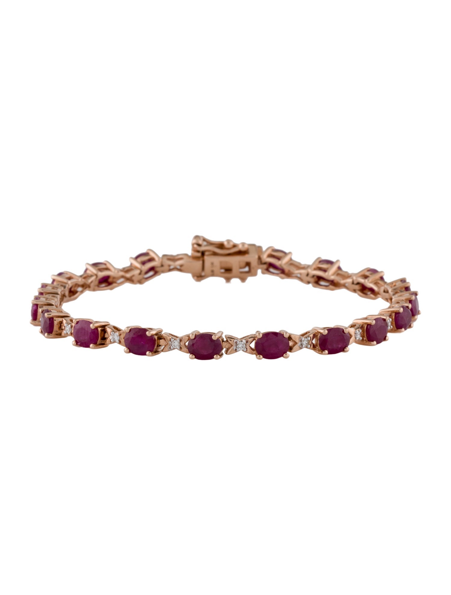Bracelet 14K 9.50ctw Ruby & Diamond Link Bracelet