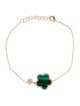 Bracelet 14K Malachite & Diamond Clover Station Bracelet