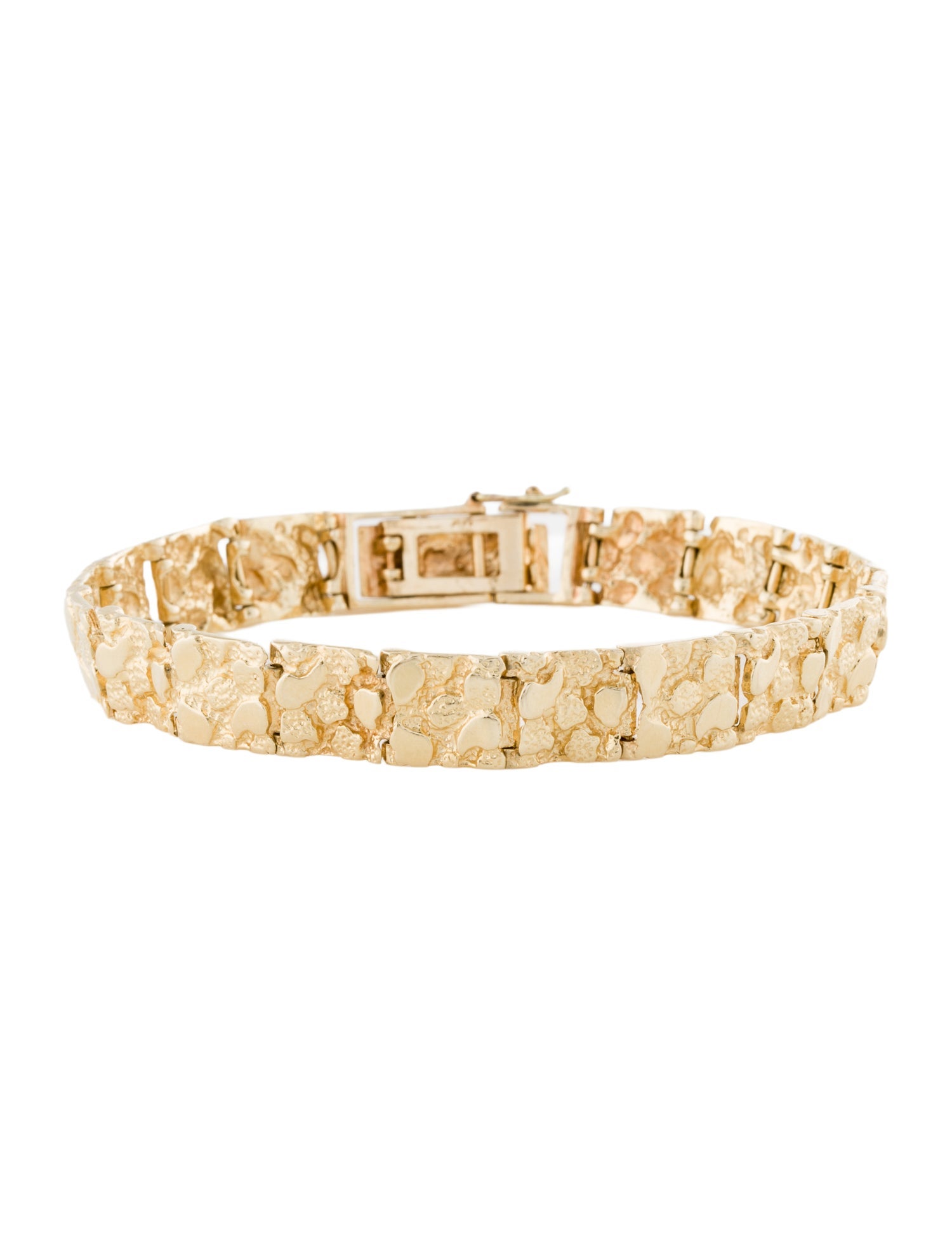 Bracelet 14K Textured Link Bracelet