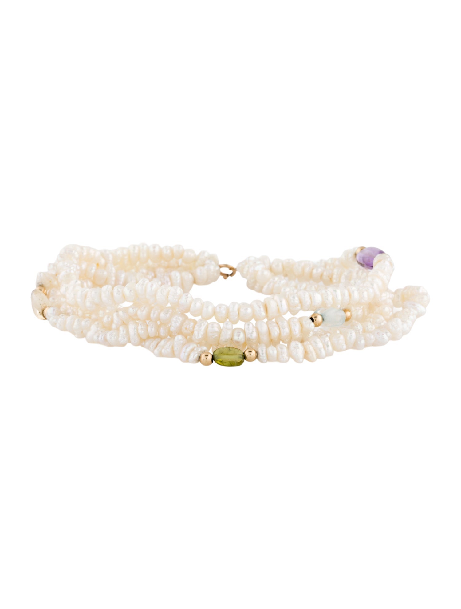 Bracelet 14K Pearl & Multistone Bead Bracelet