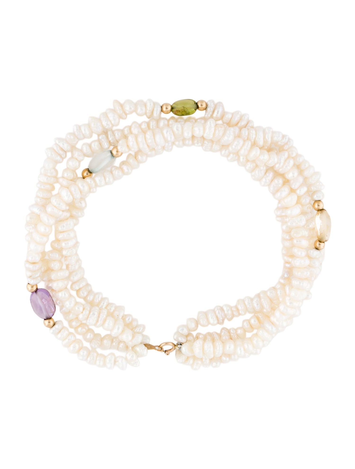 Bracelet 14K Pearl & Multistone Bead Bracelet