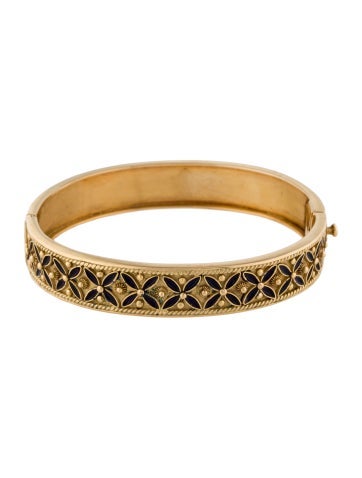 Bracelet Bangle 19K Enamel Hinged