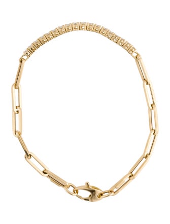 Bracelet 18K Diamond Paperclip Link Bracelet